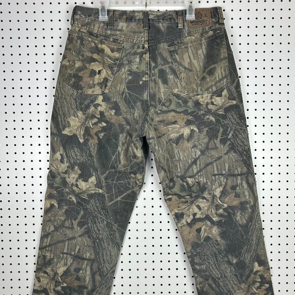 Wrangler Camo Double Knee Jean 36x34 Y2K Streetwear Skate Baggy Hunting 90s Worn - Picture 2 of 8